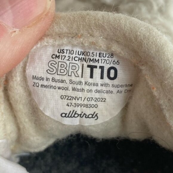 ALLBIRDS Smallbirds Wool Runners FluffsShoes Little Kids 10.5 Natural White - Picture 10 of 12